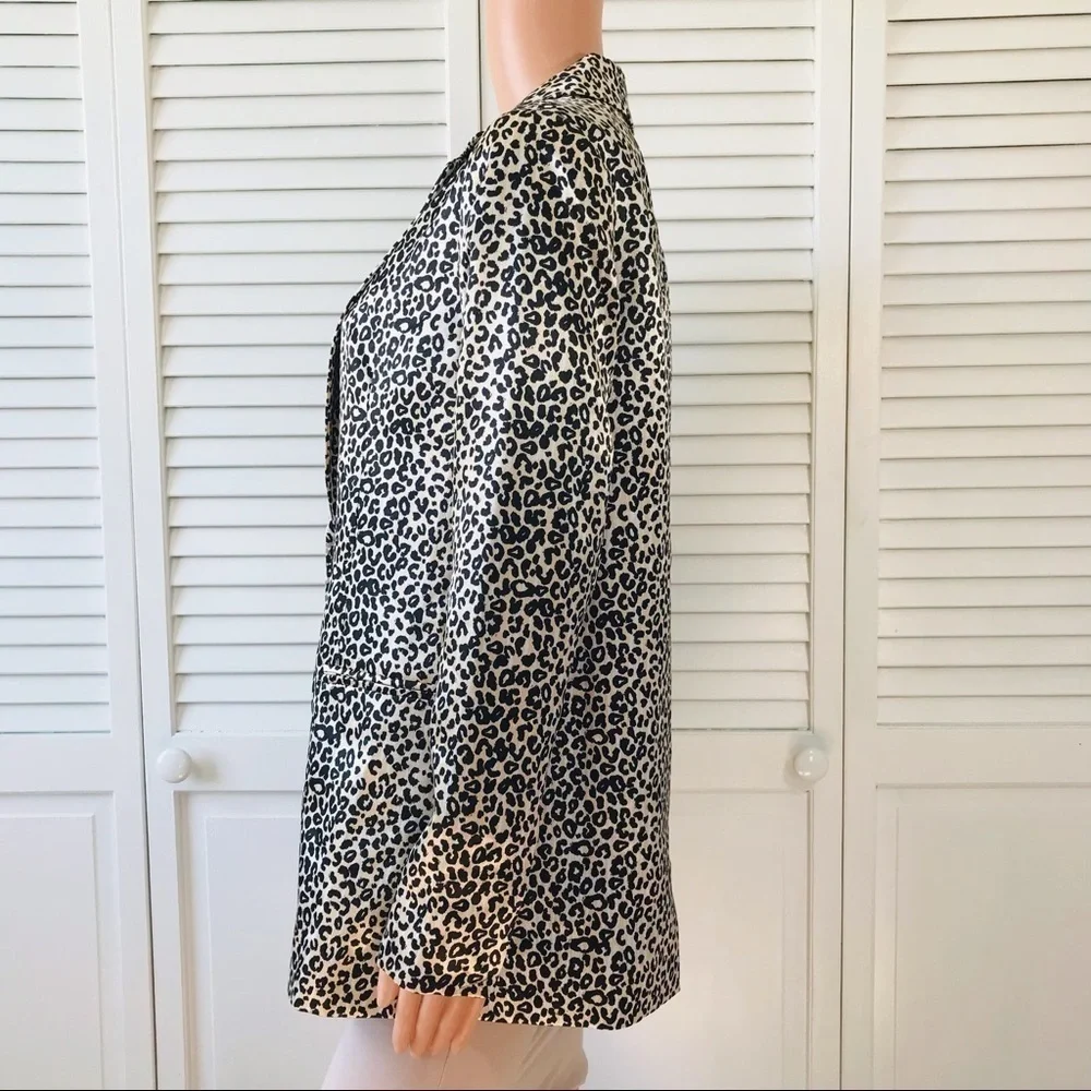 NINE WEST Cheetah Print Open Front Blazer Size Extra Small